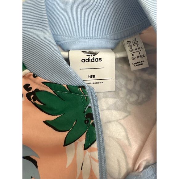 Adidas Her Studio London Zip Up Floral Track Jacket Size Youth Medium (11/12) - Picture 2 of 2